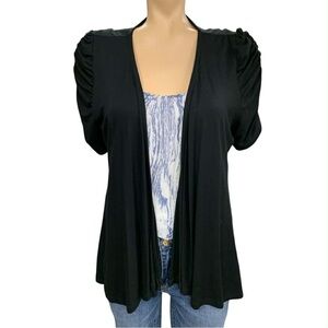 INC International Concepts Black Open Front Cardigan Size L